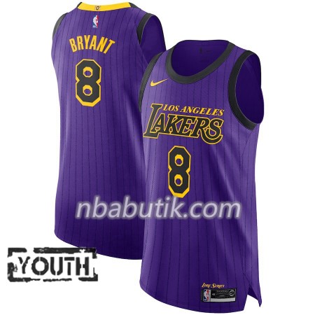 NBA Børn Trøje Los Angeles Lakers Kobe Bryant 8 2018-19 Nike City Edition Lilla Swingman NBA Børn Trøje Los Angeles Lakers Kobe Bryant 8 2018-19 Nike City Edition Lilla Swingman